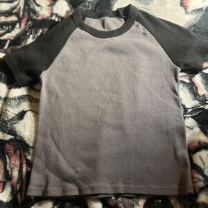 Brandy Melville Black and Gray Crop Top